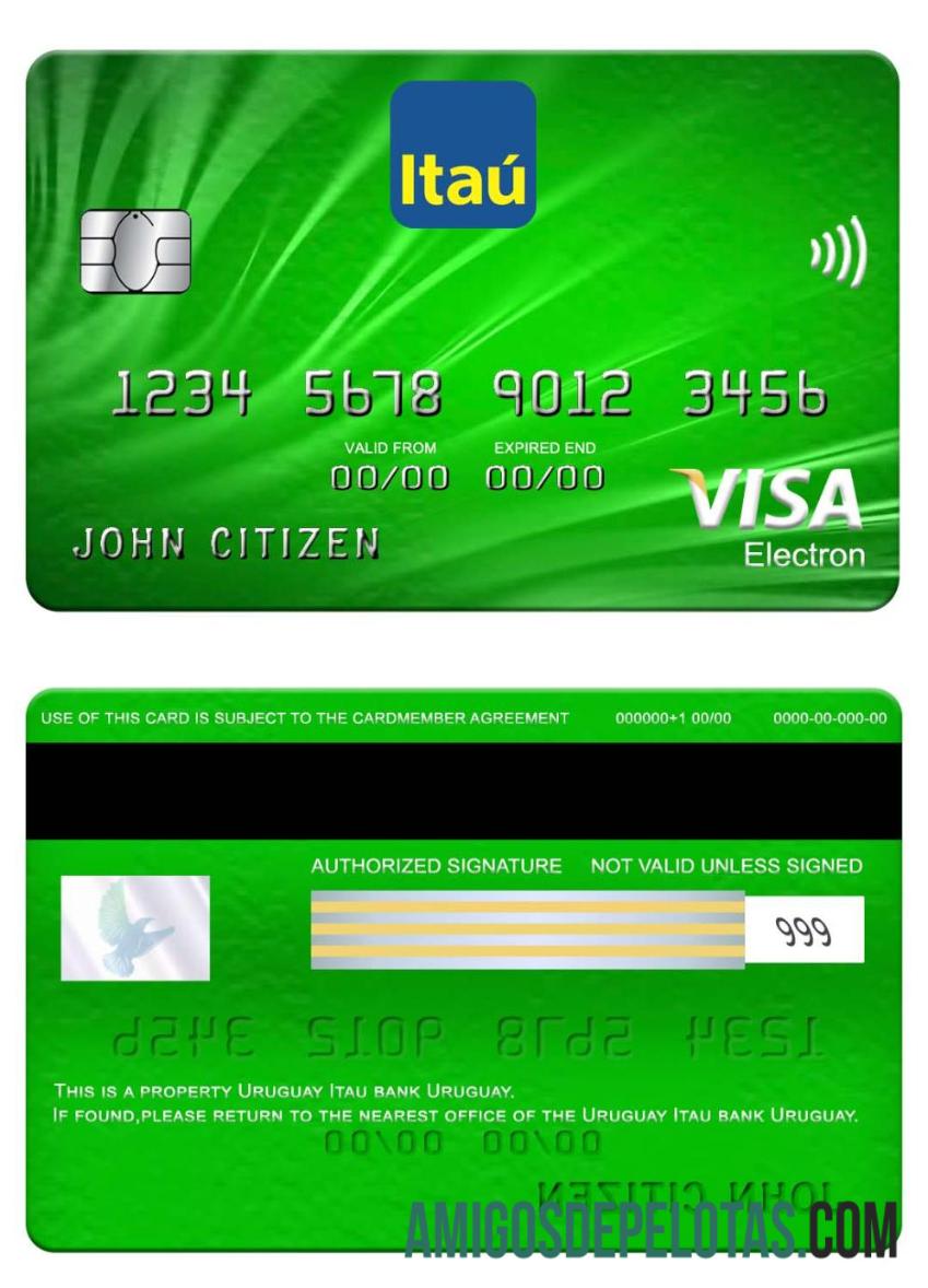 Uruguay Itau Bank Visa Electron Card exemplo
